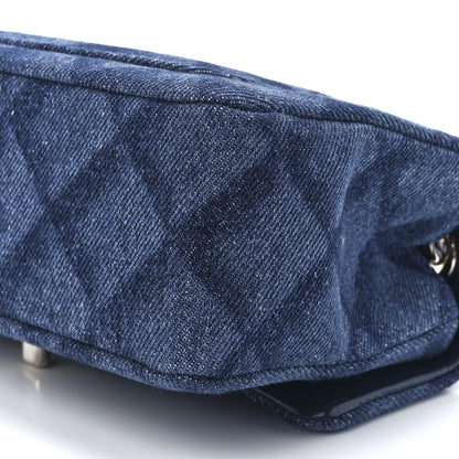 Chanel Printed Denim Quilted Mini Rectangular Flap Dark Blue 12 of 13