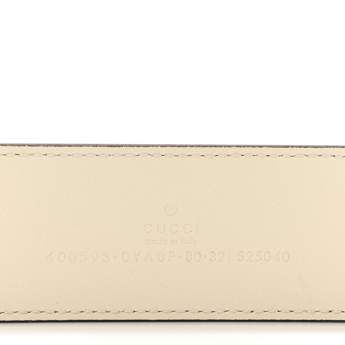 Plutone Calfskin Palladium Double G 40mm Belt 80 32 Mystic White