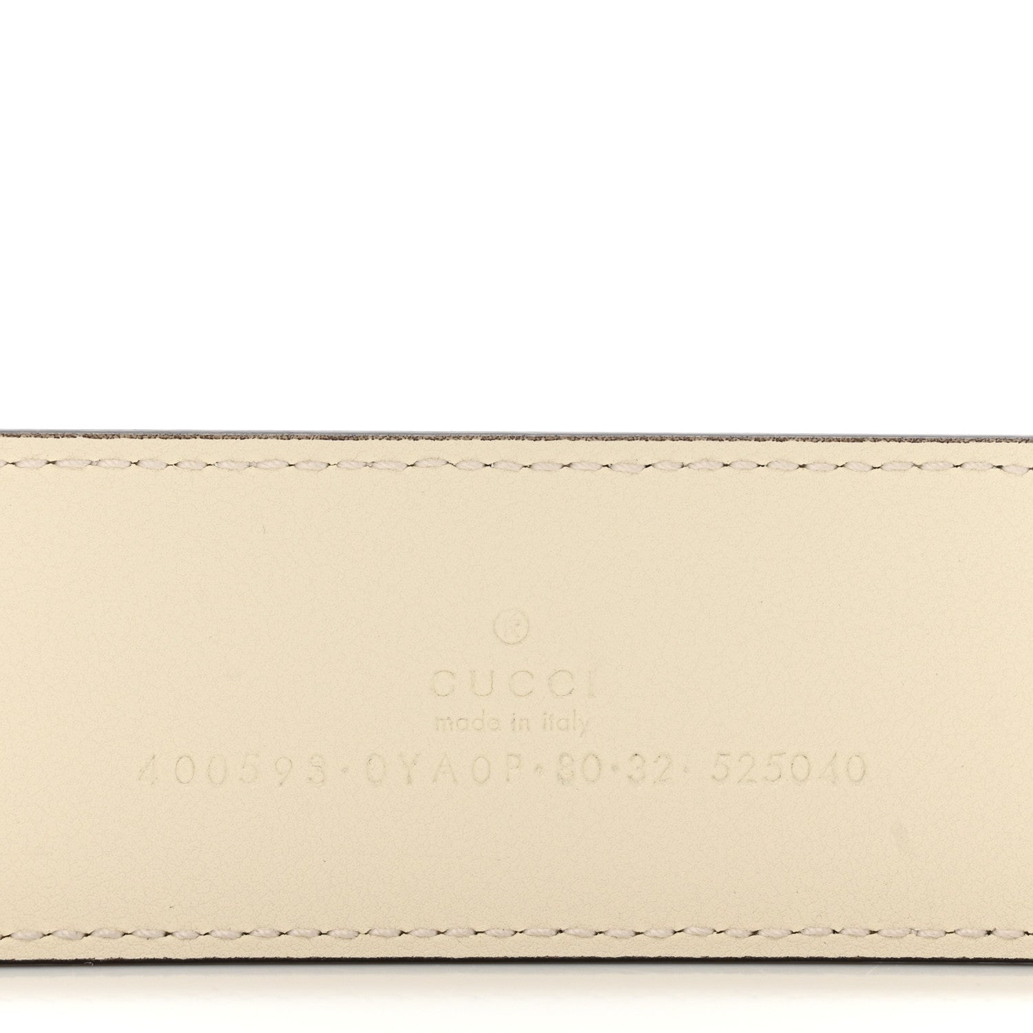 Gucci Plutone Calfskin Palladium Double G 40mm Belt 80 32 Mystic White 3 of 6