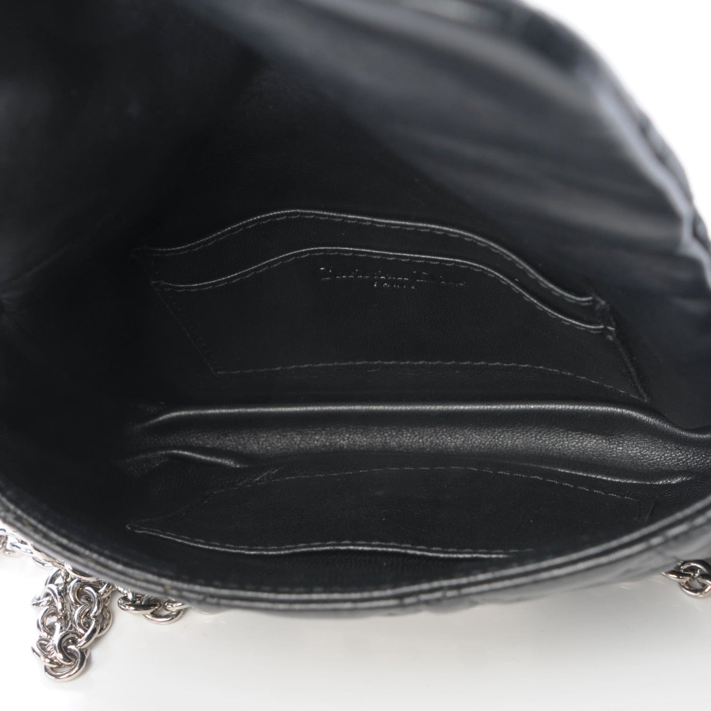 Lambskin Cannage Mini New Lock Pouch Black