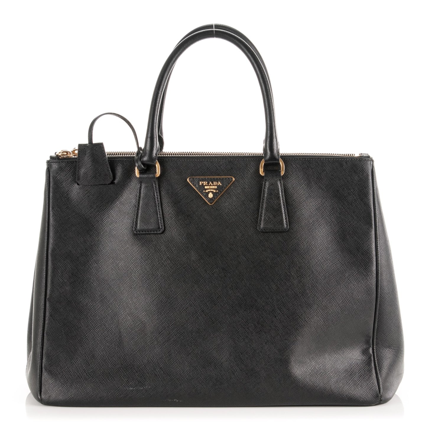 Saffiano Large Galleria Double Zip Tote Black