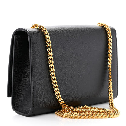 Saint Laurent Grain De Poudre Small Monogram Kate Satchel Black 3 of 9