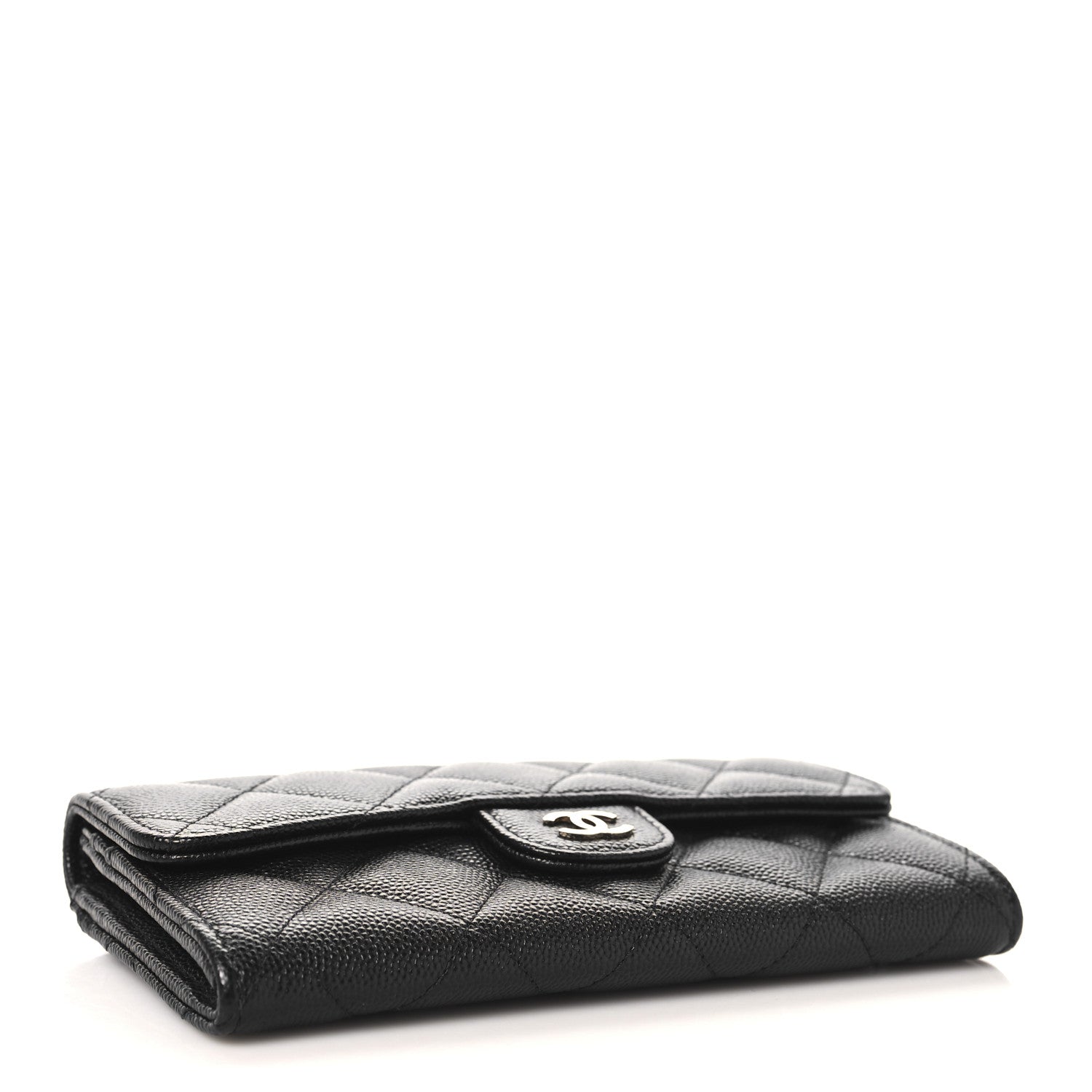 Chanel Caviar Quilted Large Gusset Flap Wallet Black 4 of 8
