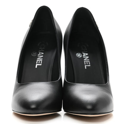 Chanel Lambskin CC Pumps 39.5 Black 2 of 9