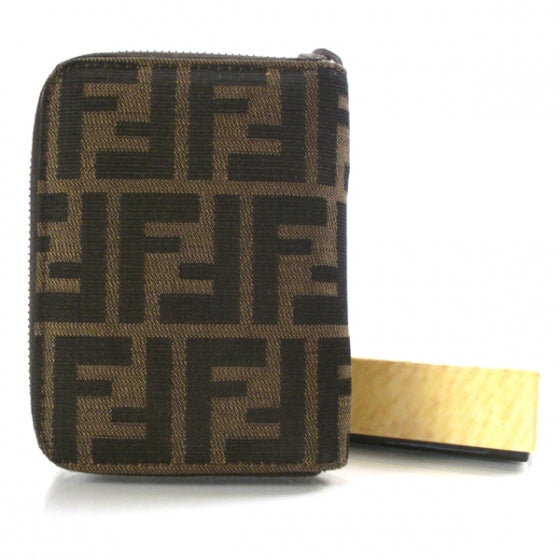 Fendi Zucca Compact Zip Around Wallet Tobacco 2 of 8