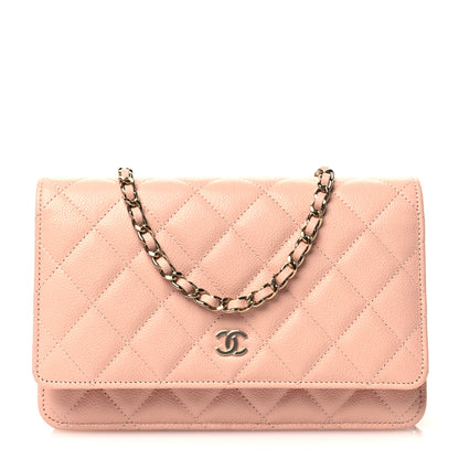 Chanel Caviar Quilted Wallet On Chain WOC Light Pink 1 of 12