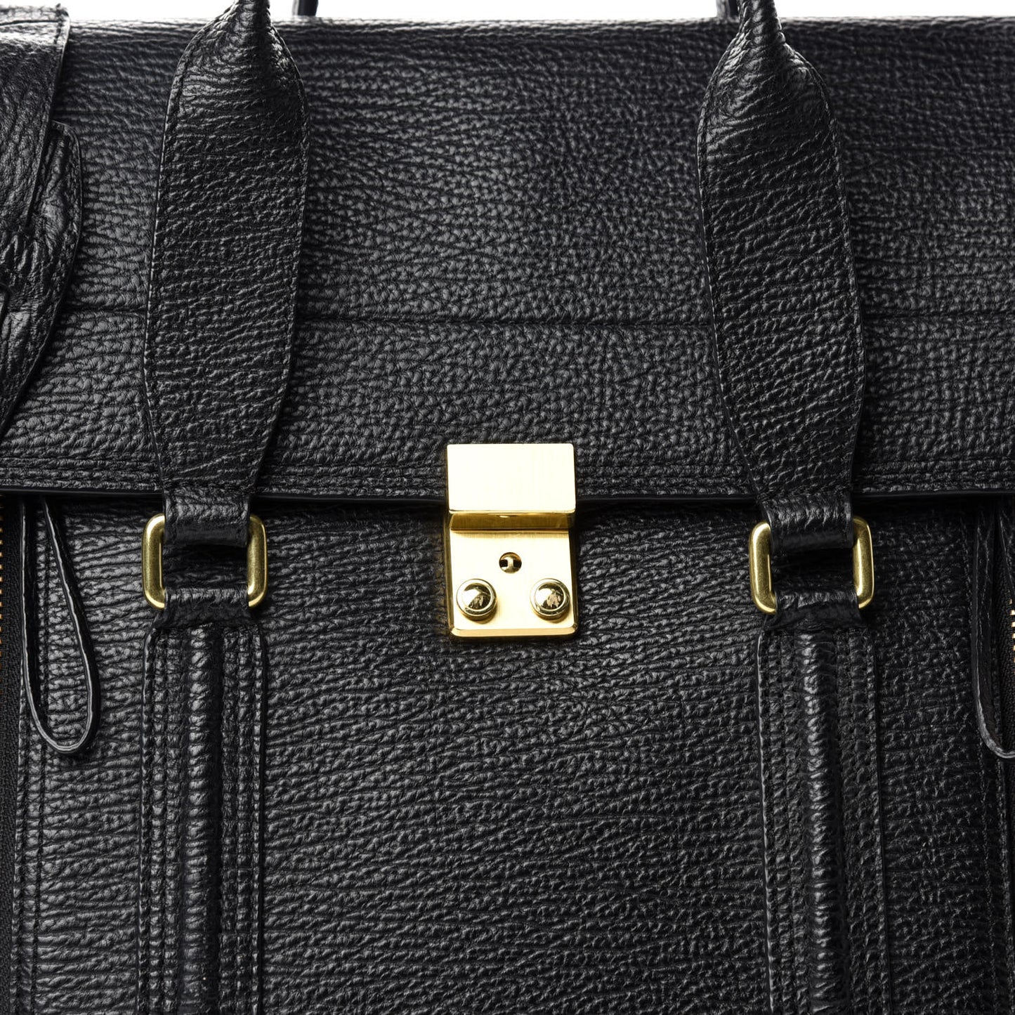 Textured Calfskin Large Pashli Satchel Black