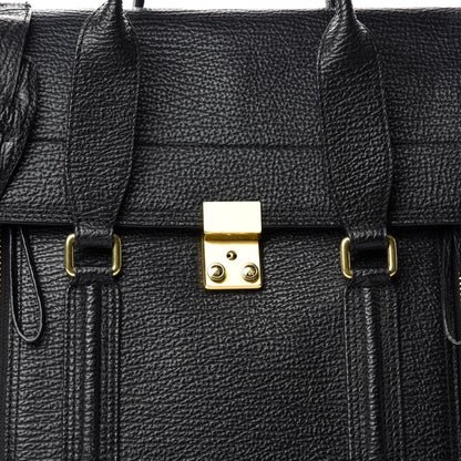 3.1 Phillip Lim Textured Calfskin Large Pashli Satchel Black 10 of 10