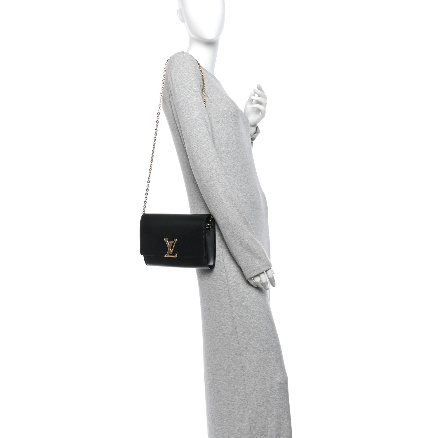 Louis Vuitton Calfskin Chain Louise GM NM Black 2 of 10