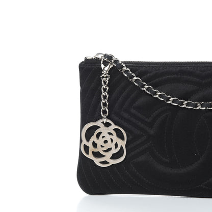 Chanel Satin Camellia Evening Bag Black 8 of 10