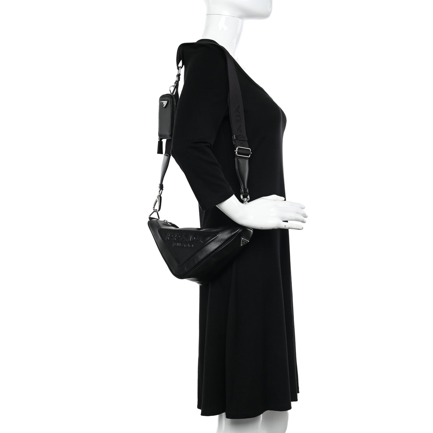 Grace Lux Triangle Shoulder Bag Black