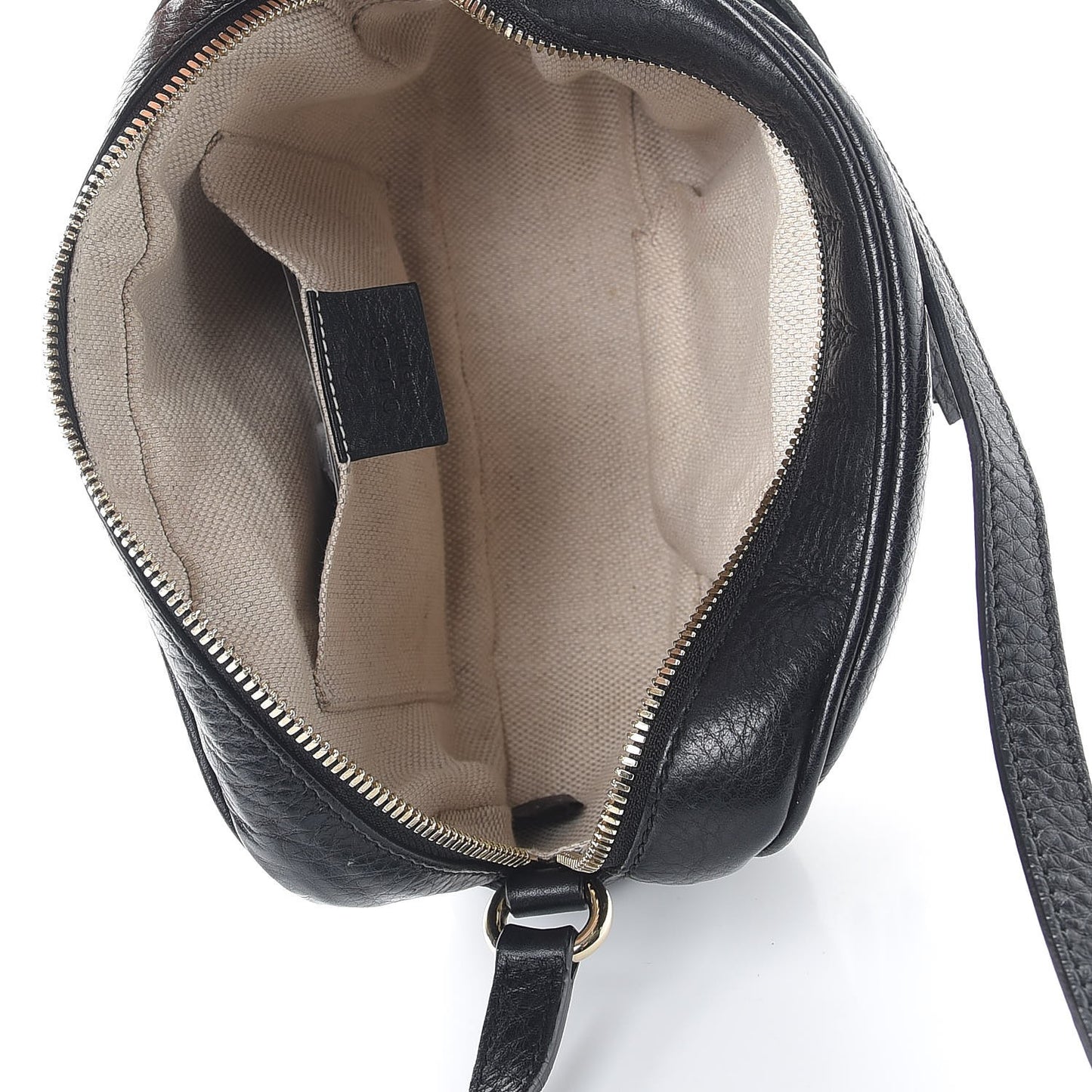 Pebbled Calfskin Small Soho Disco Bag Black