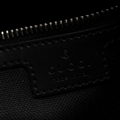 Gucci GG Supreme Monogram Appia Calfskin Web Flat Messenger Bag Black Grey 6 of 9