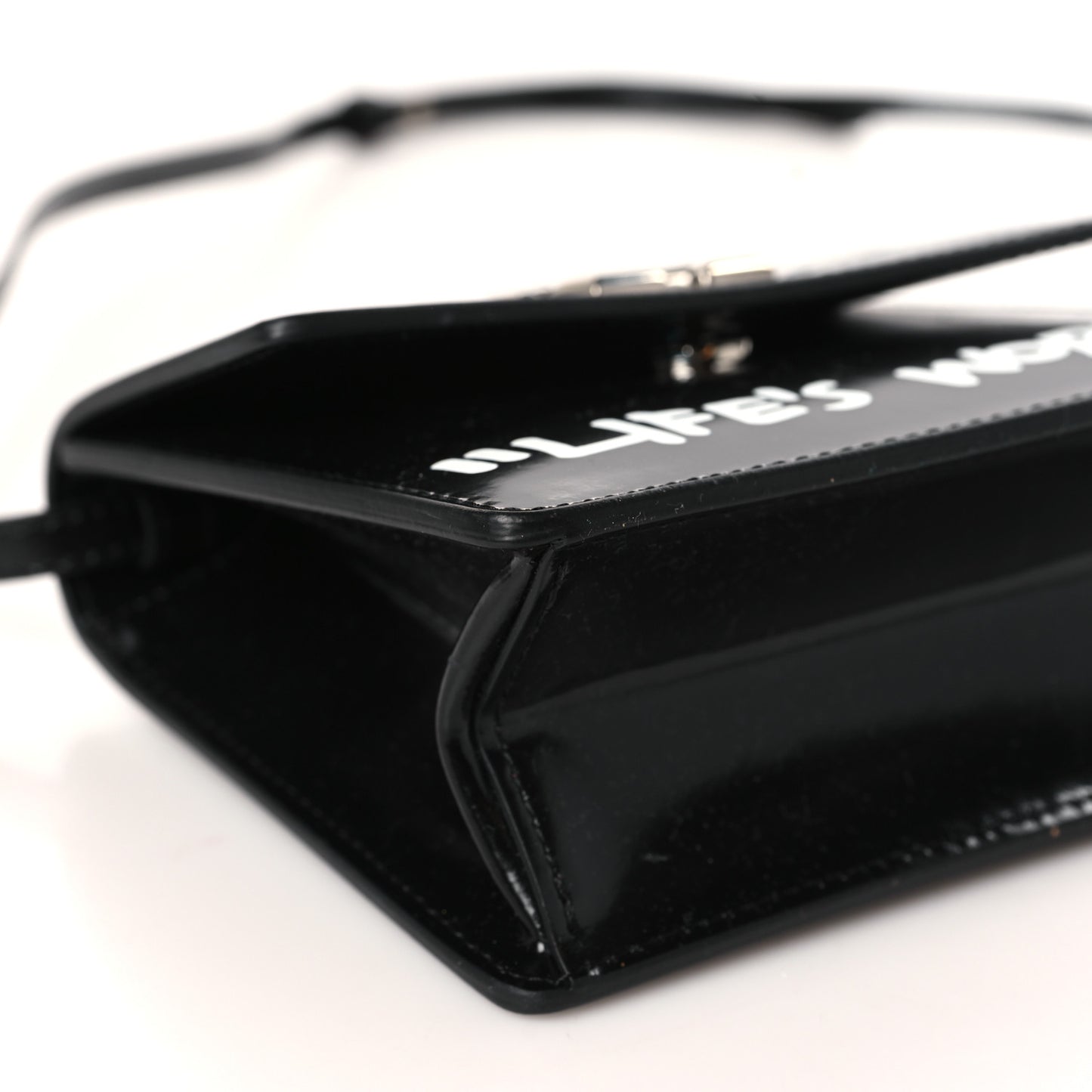 Glazed Calfskin Jitney 0.7 Not For Sale Crossbody Bag Black