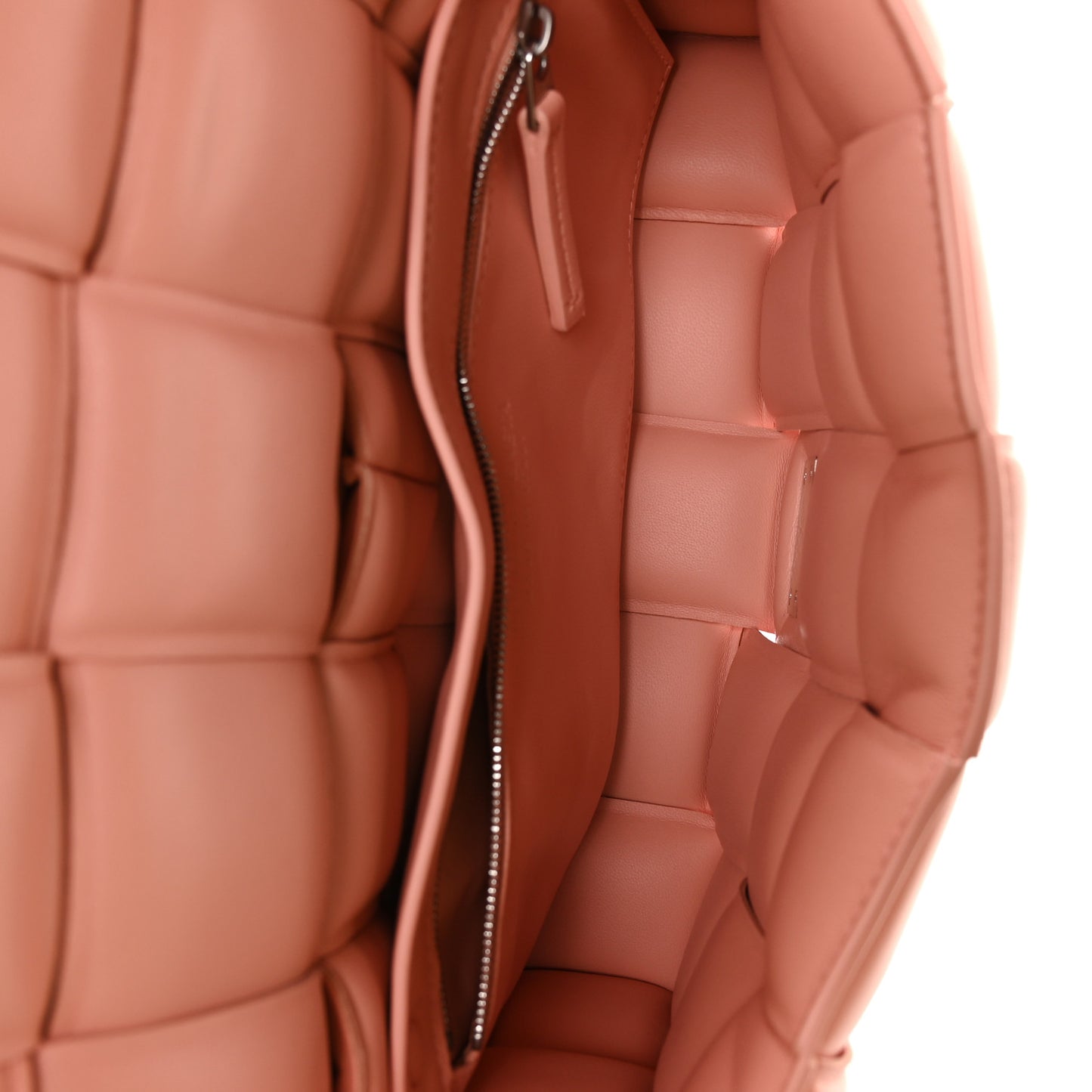 Nappa Maxi Intreccio Padded Cassette Crossbody Bag Peachy
