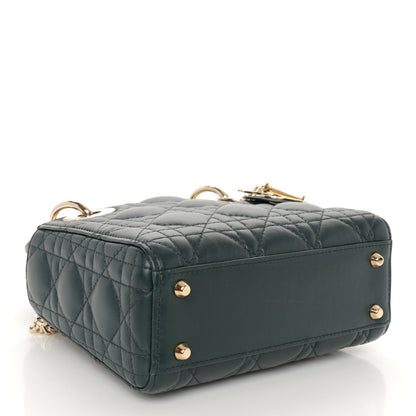 Christian Dior Lambskin Cannage Mini Lady Dior Dark Green 4 of 10