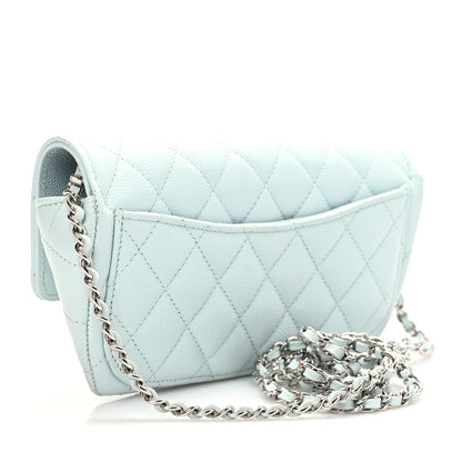Chanel Caviar Quilted Glasses Case With Chain Light Blue 2 of 9