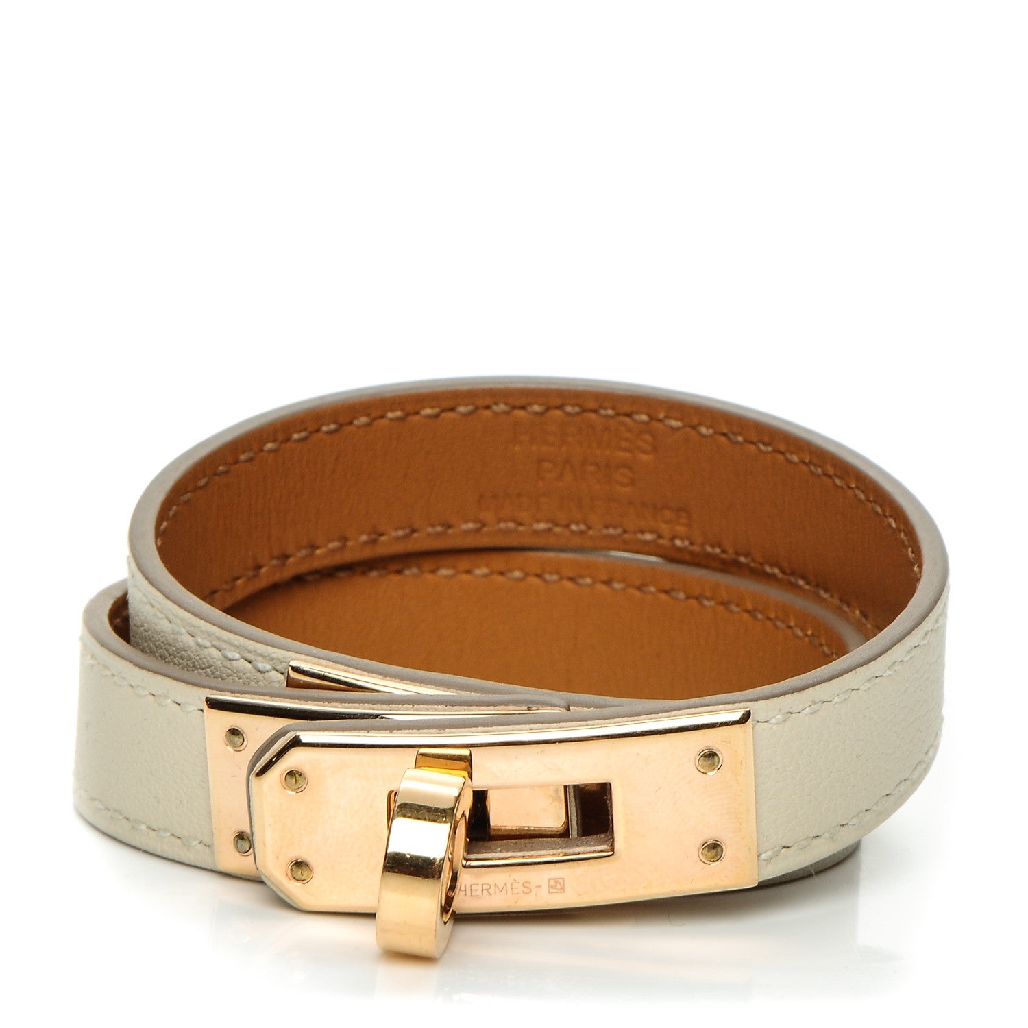 Hermes Swift Kelly Double Tour Bracelet XS Craie 1 of 8