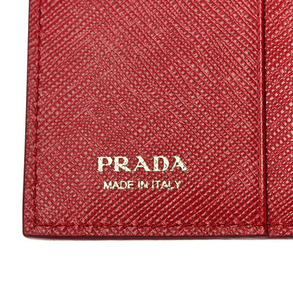 Prada Saffiano Monochrome Bi-Fold Wallet Fuoco 5 of 6