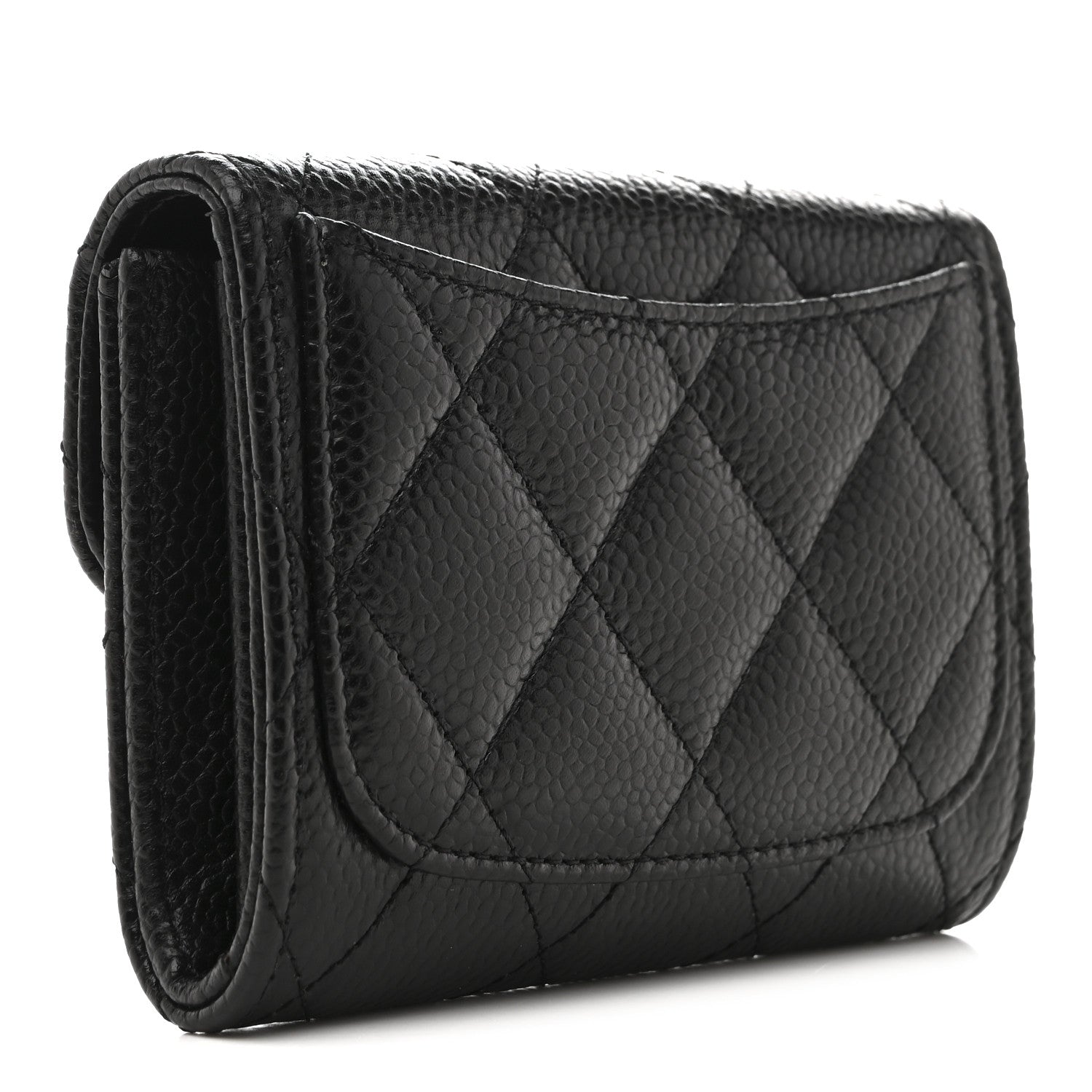 Chanel Caviar Quilted Flap Card Holder Wallet Black 3 of 9