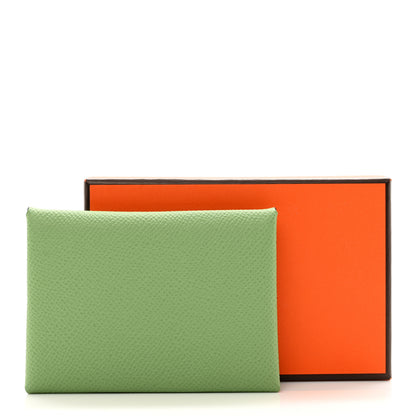 Hermes Epsom Calvi Duo Card Case Vert Criquet 7 of 7