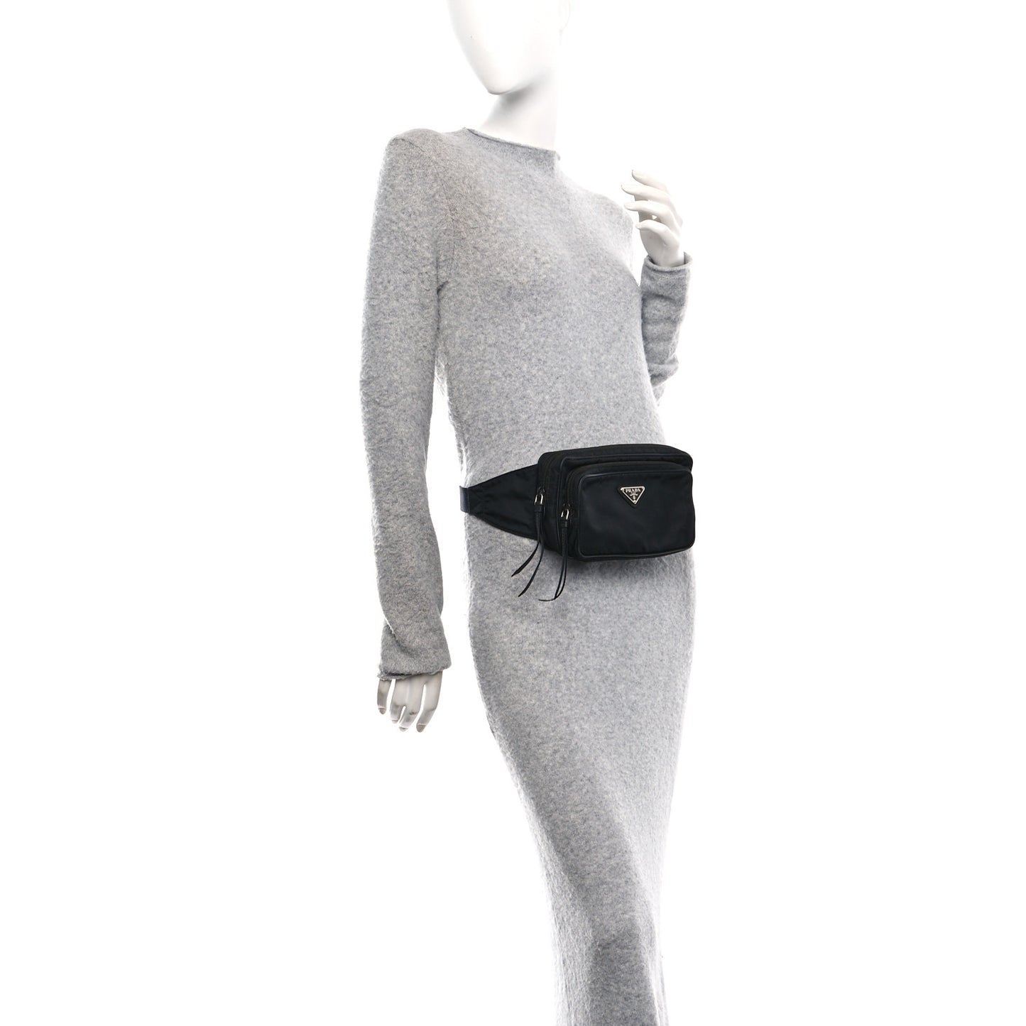 Re-Nylon Saffiano Belt Bag Black Black