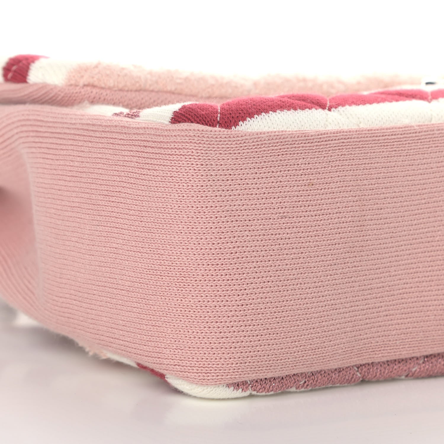 Chanel Jersey Felt Quilted Jumbo Flap Red White Pink 8 of 9