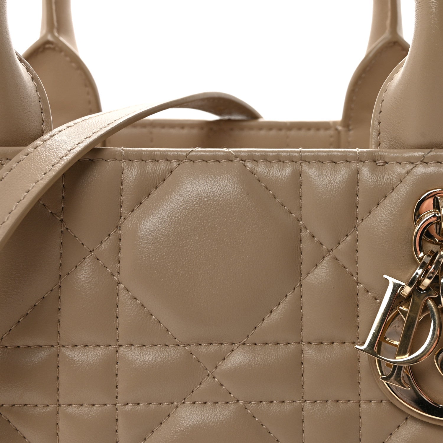 Christian Dior Calfskin Macro Cannage Small Book Tote Taupe 8 of 10