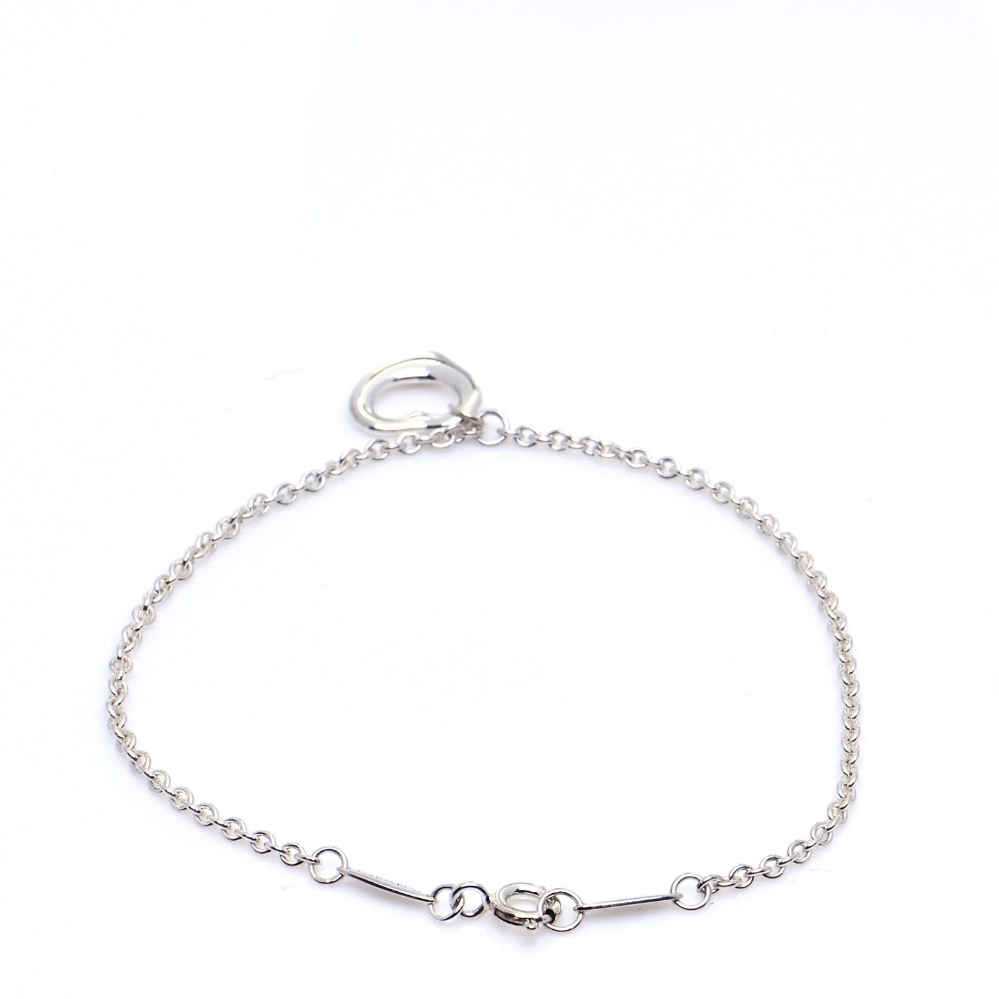 Sterling Silver Elsa Peretti Open Heart Charm Bracelet