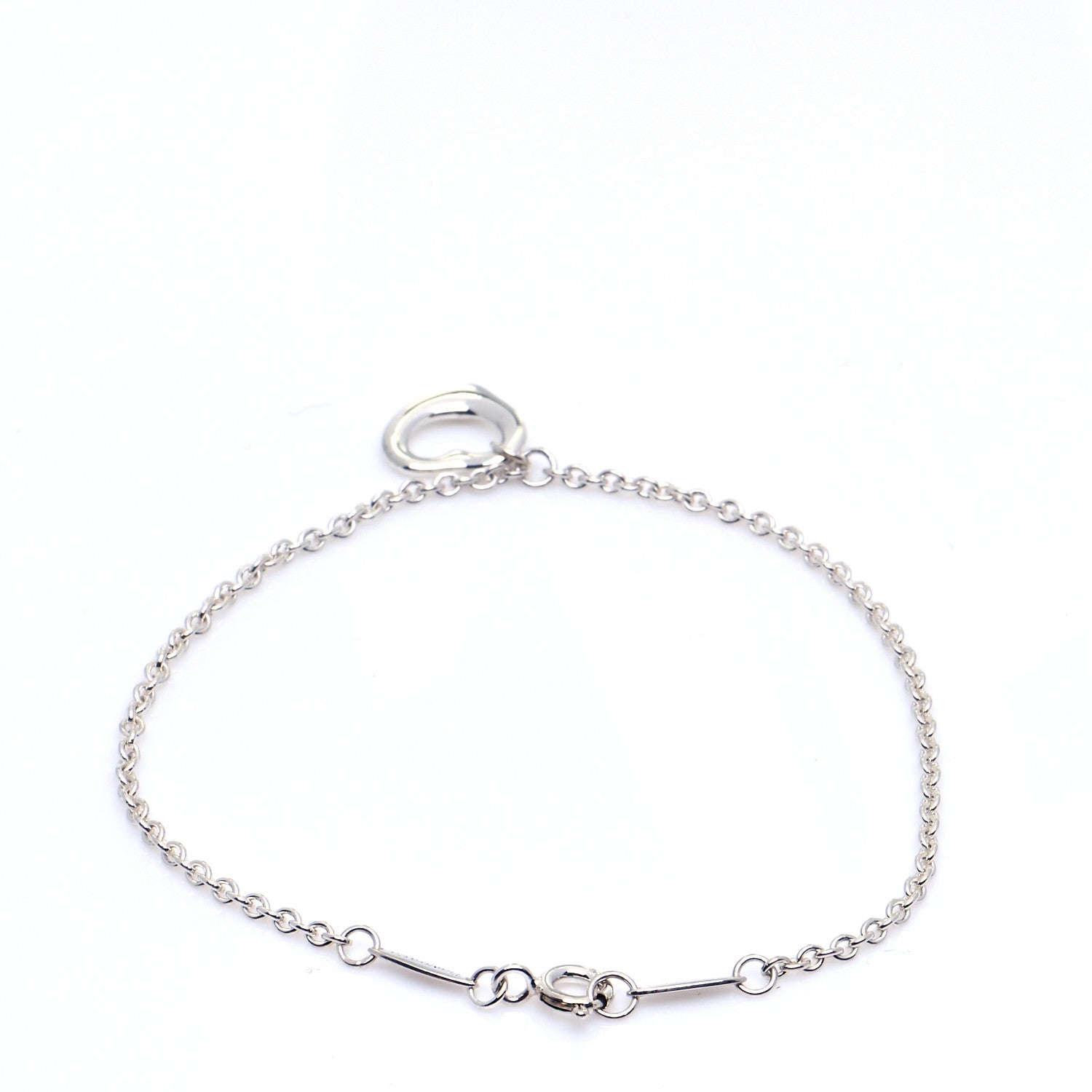 Tiffany Sterling Silver Elsa Peretti Open Heart Charm Bracelet 3 of 6