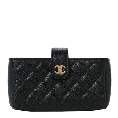 Chanel Caviar Quilted Mini Phone Holder Clutch Black 1 of 11