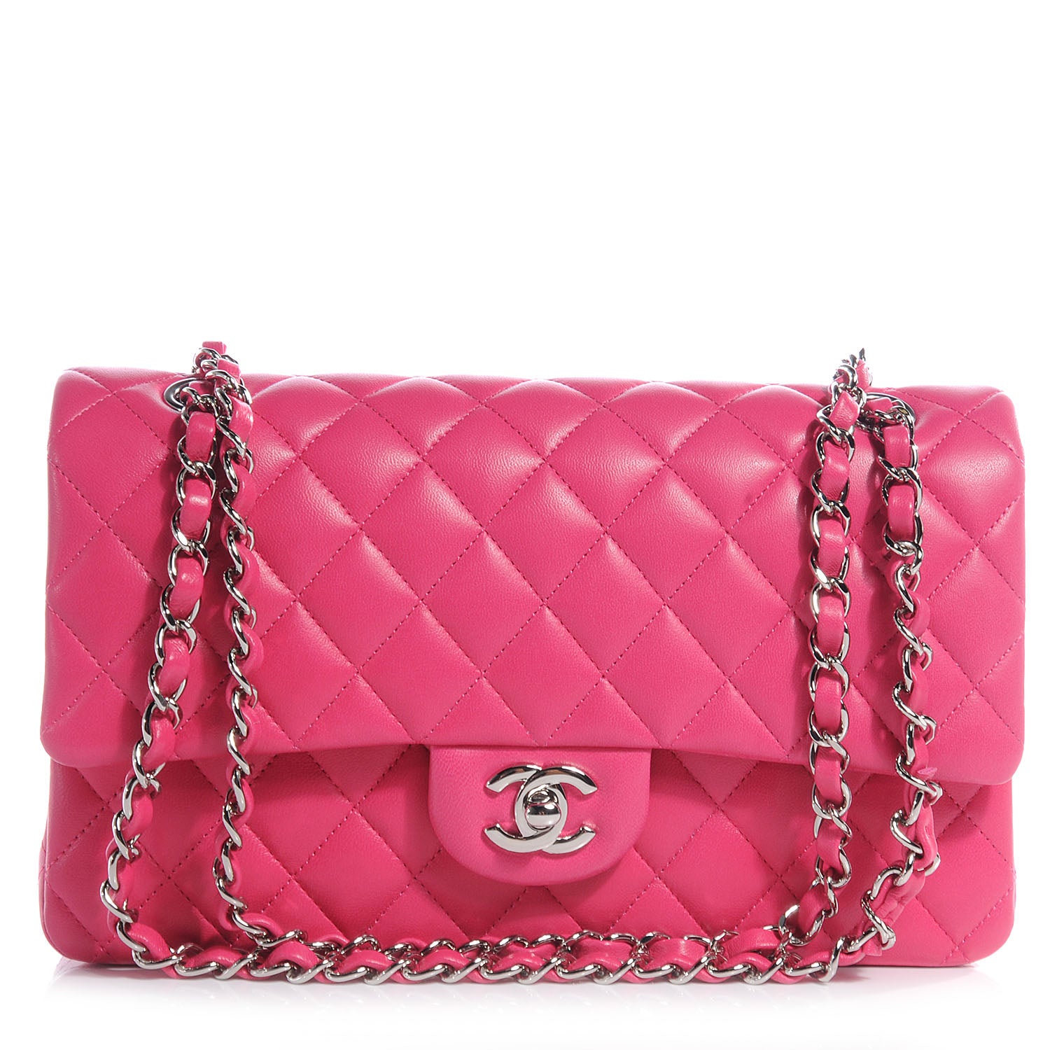 Chanel Lambskin Medium Double Flap Pink 1 of 9