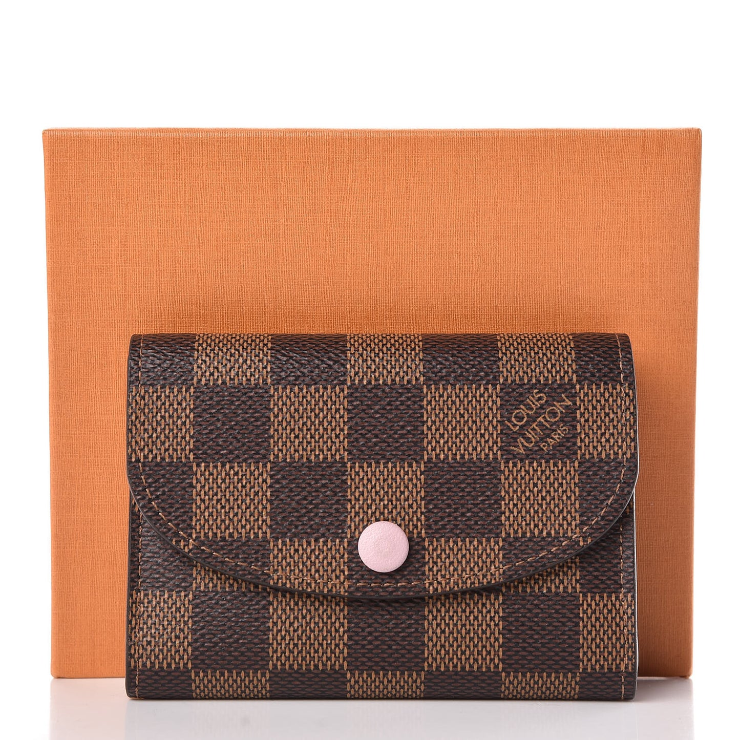 Damier Ebene Rosalie Coin Purse Rose Ballerine