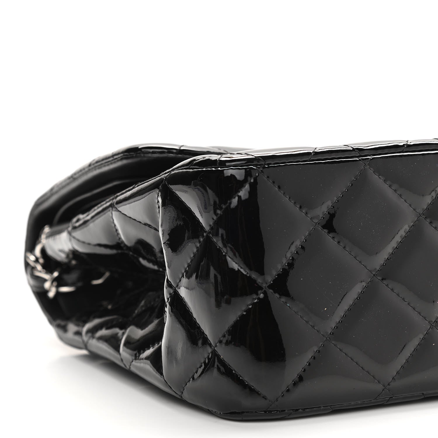 Chanel Patent Quilted Jumbo Double Flap Black 9 of 10