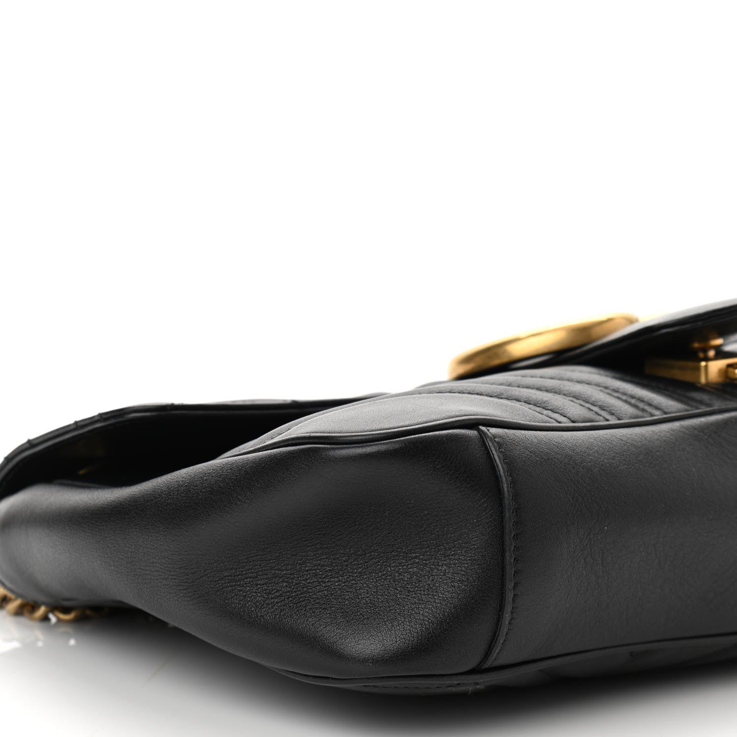 Gucci Calfskin Matelasse Medium GG Marmont Shoulder Bag Black 8 of 10