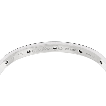 Cartier 18K White Gold 10 Diamond LOVE Bracelet 16 5 of 7