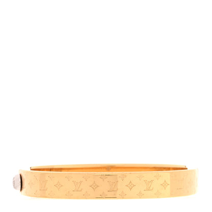 Louis Vuitton Brass Monogram Nanogram Cuff M Gold 1 of 5