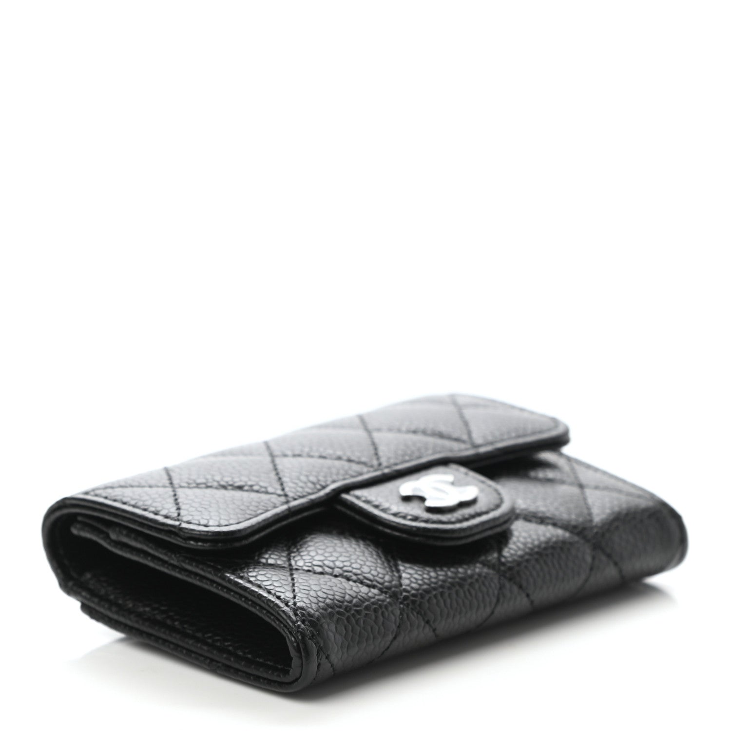 Chanel Caviar Quilted Flap Card Holder Wallet Black 4 of 8