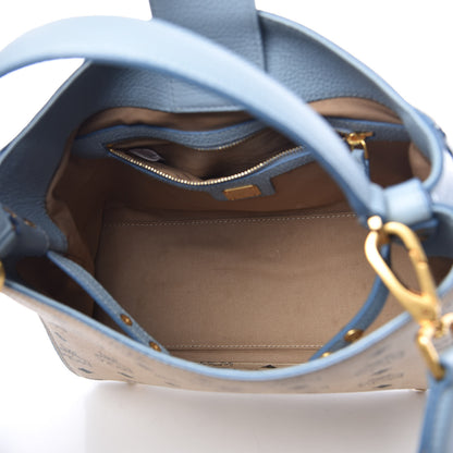 MCM Visetos Small Corina Shoulder Bag Beige Sky Blue 6 of 19