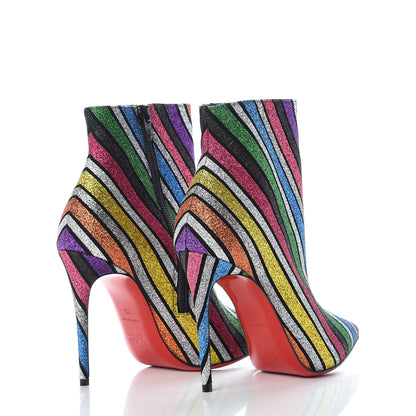 Christian Louboutin Suede Stripyglitter So Kate Booty 100 Ankle Boots 35 Multi 4 of 7