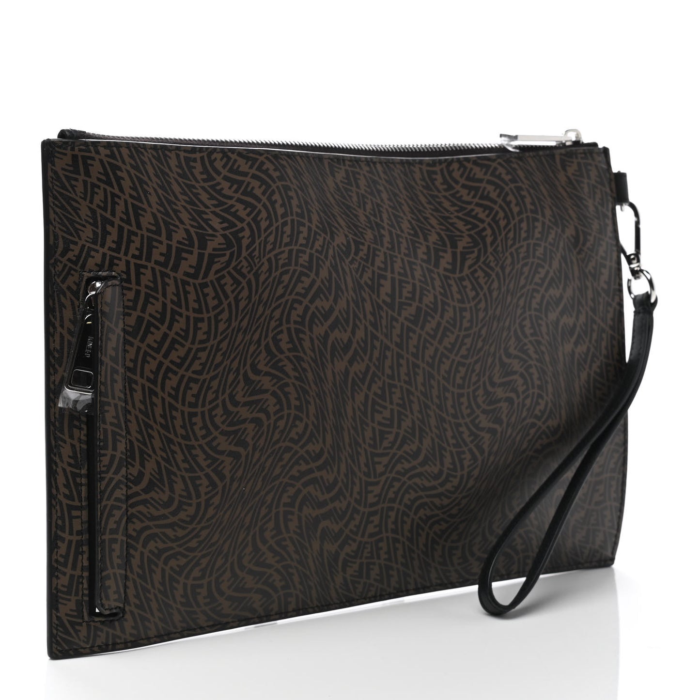 X SARAH COLEMAN Vitello Grace Light Micro FF Vertigo Embossed Flat Clutch Maya Black
