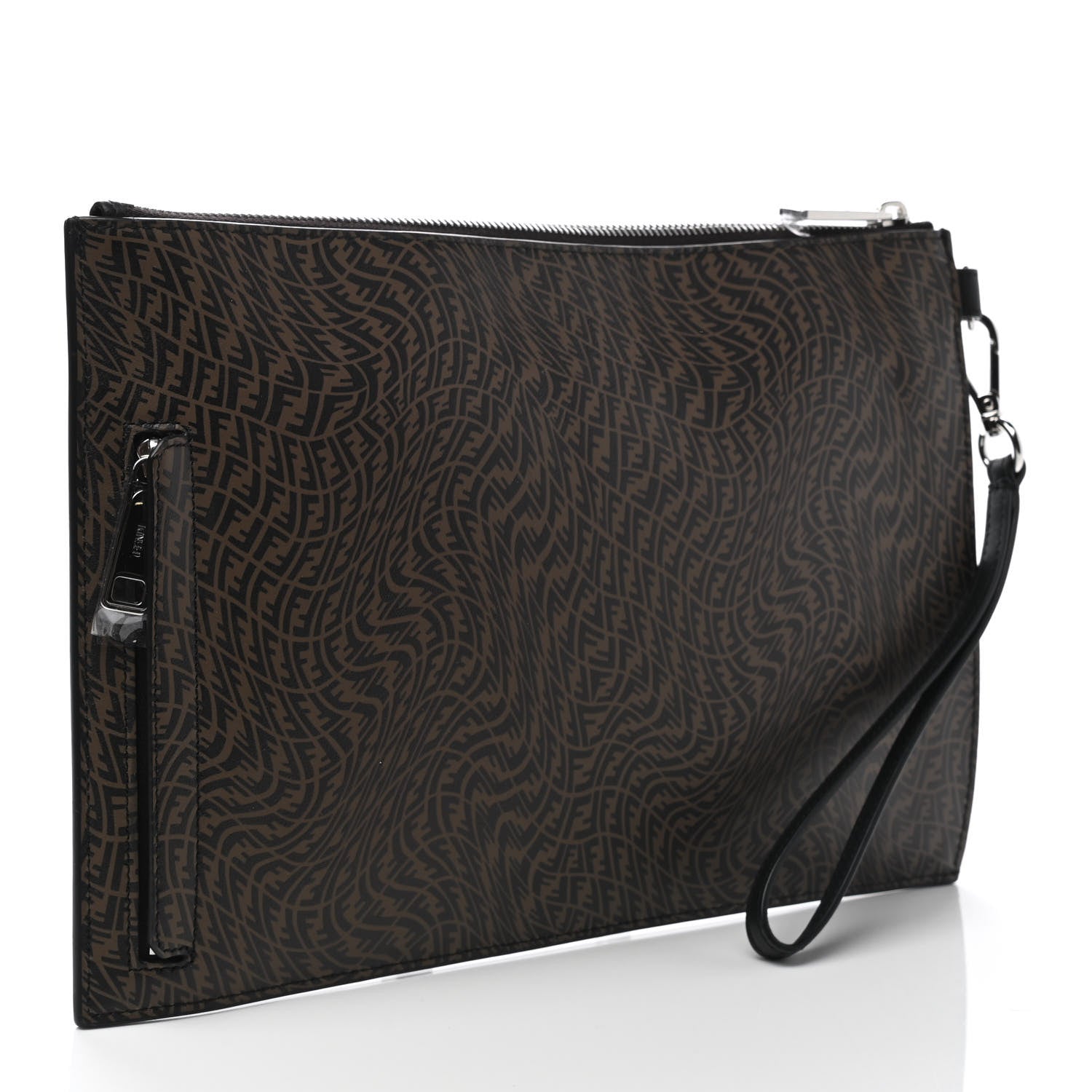 Fendi X SARAH COLEMAN Vitello Grace Light Micro FF Vertigo Embossed Flat Clutch Maya Black 3 of 7