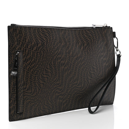 Fendi X SARAH COLEMAN Vitello Grace Light Micro FF Vertigo Embossed Flat Clutch Maya Black 3 of 7