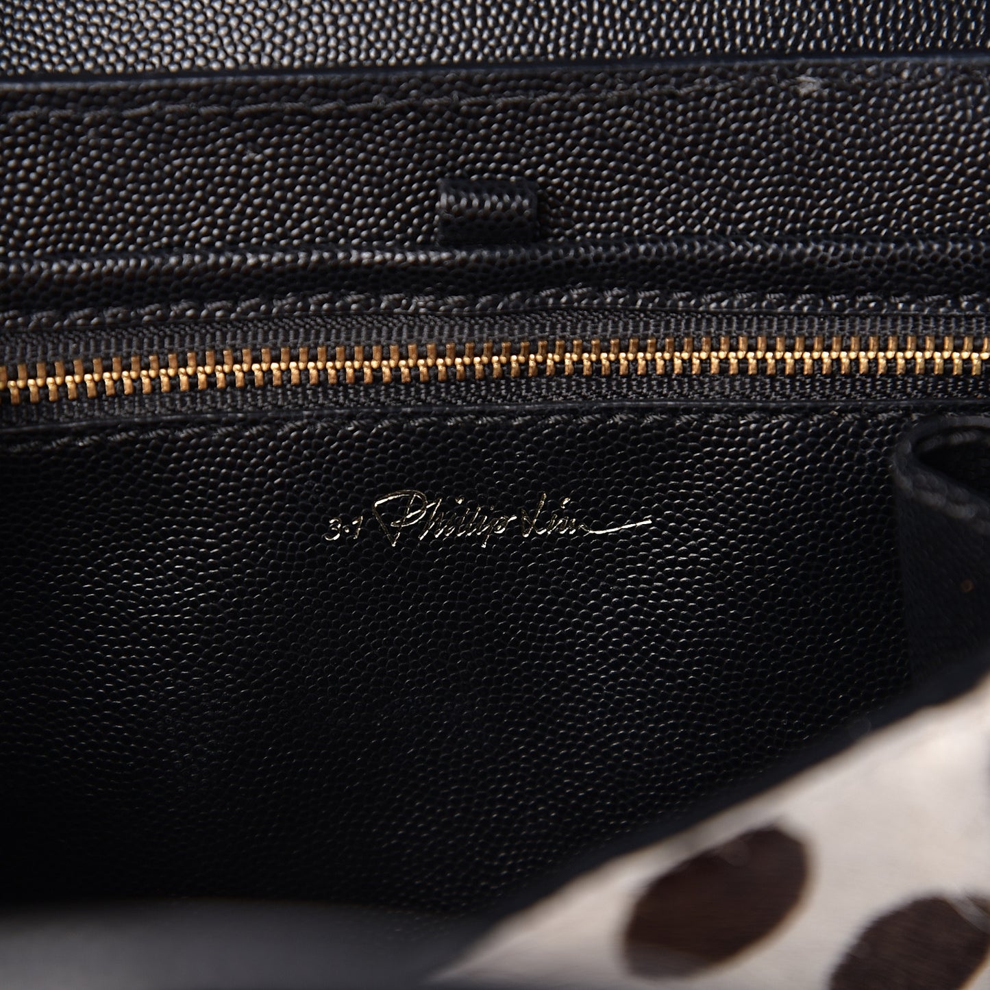 3.1 Calf Hair Polka Dot Mini Pashli Satchel Black