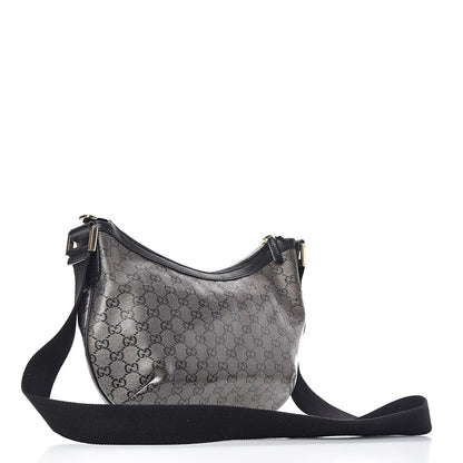 Gucci Crystal Monogram Medium Half Moon Hobo Black 3 of 12