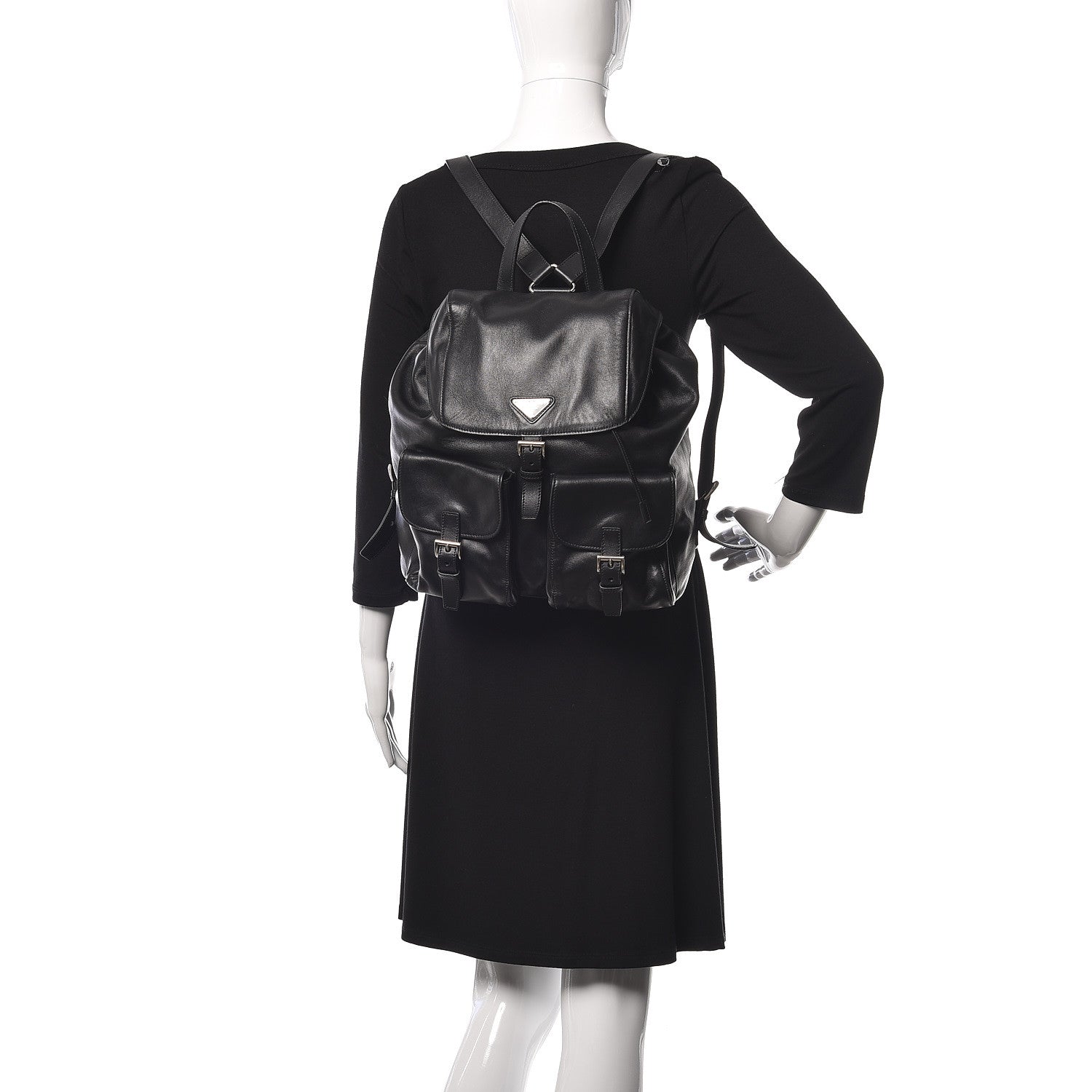 Prada Calfskin Backpack Black 2 of 18