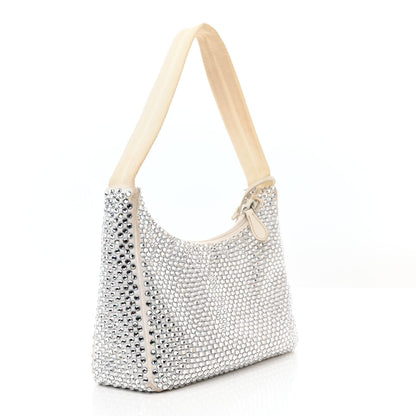 Prada Satin Crystal Mini Re-Edition 2000 Bag White 3 of 14