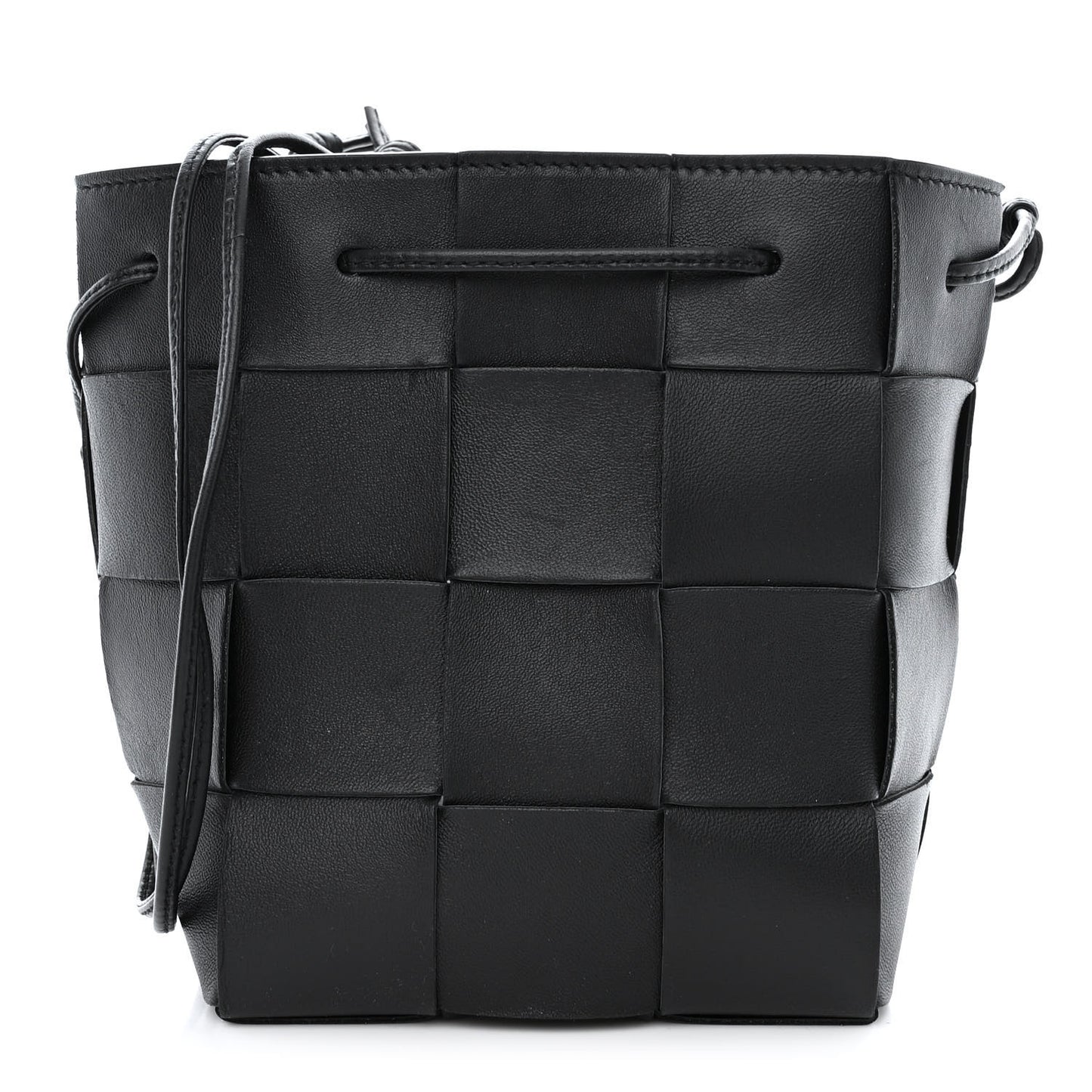 Nappa Maxi Intrecciato Small Cassette Bucket Bag Black