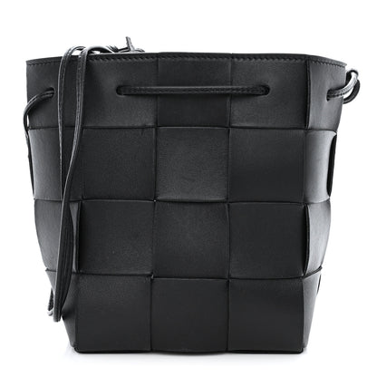 Bottega Veneta Nappa Maxi Intrecciato Small Cassette Bucket Bag Black 1 of 9