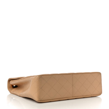 Chanel Caviar Quilted Jumbo Single Flap Beige 3 of 28